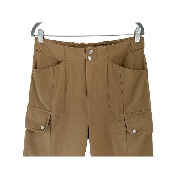 Avec Les Filles Cargo Pants High Rise Straight Leg Khaki Beige Size Med - Picture 3 of 11